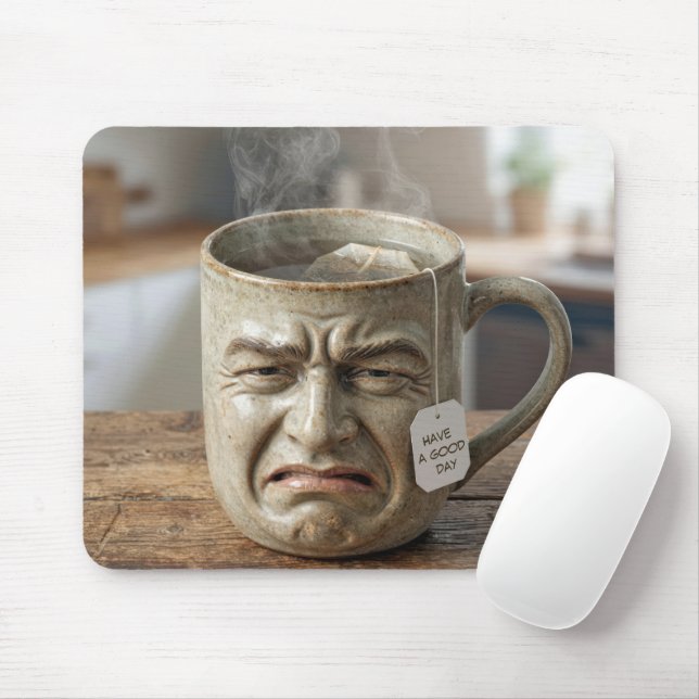 Tapis De Souris Tasse drôle avec sachet de thé et texte (Avec souris)