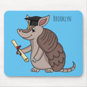 Tapis De Souris Tatou mignon avec illustration de style cartoon de