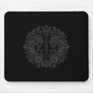Tapis De Souris Tatouage d'art Muay Thai Sak Yant jumeau tigre Kic