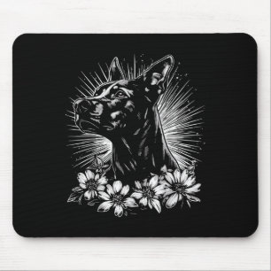 Tapis De Souris Tatouage de style rétro pour amateur de Doberman P