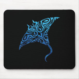 Tapis De Souris Tatouage polynésien hawaïen de la tribu Manta Ray 