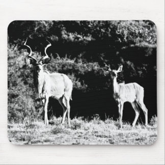 Tapis De Souris Taureau et vache de Kudu dans noir et le blanc -