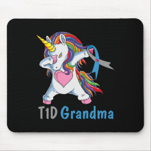 Tapis De Souris Td1 Grandma Dabbing Unicorn Type 1 Diabète Award