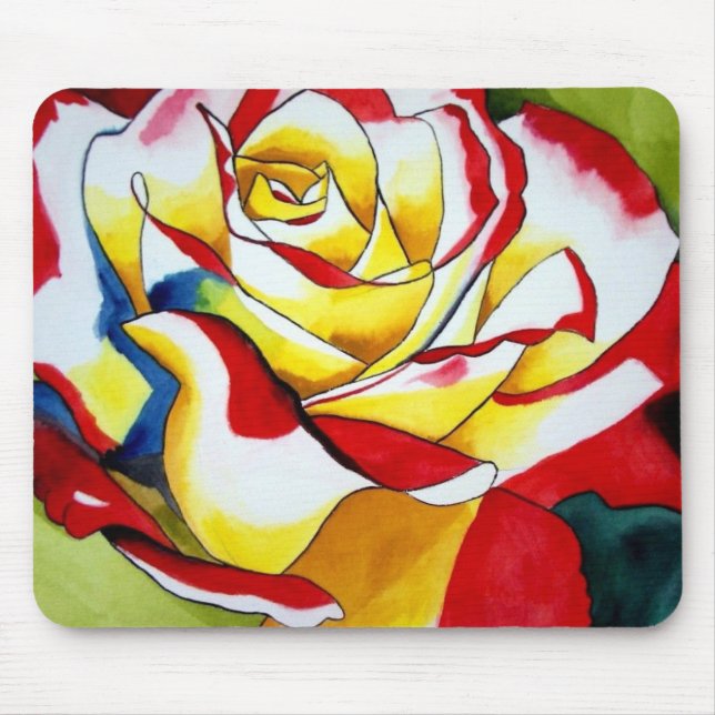 Tapis De Souris Tea Rose de l'aquarelle originale (Devant)