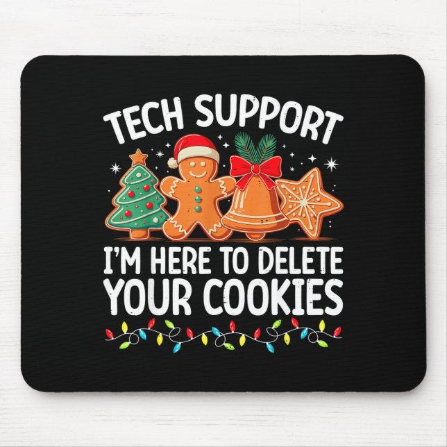 Tapis De Souris Tech Suprt Christmas Cookies Women Men Funny Chris (Devant)