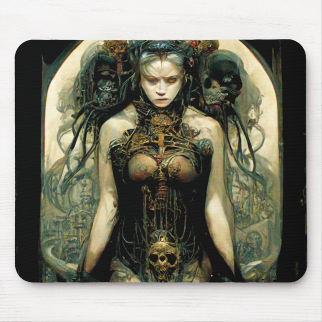 Tapis De Souris Technologie biologique Femme Imaginaire Sci-Fi (Devant)