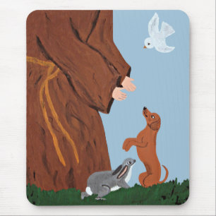 Tapis De Souris Teckel et St Francis Mousepad
