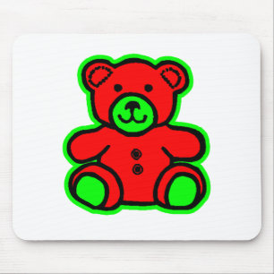 Tapis De Souris Teddy Bear Green Red Le MUSÉE Zazzle Cadeaux