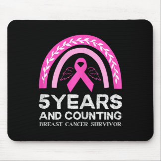 Tapis De Souris Tee survivant du cancer 5 ans sans cancer Arc-en-c