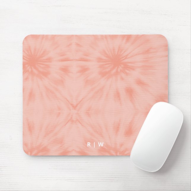 Tapis De Souris Teint | Coral rose moderne Pastel (Avec souris)