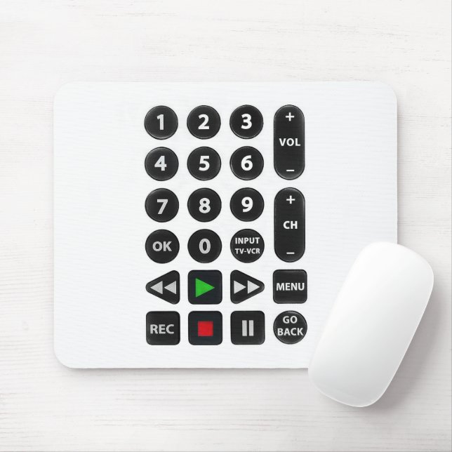 Tapis De Souris Télécommande TV avec bouton magnétoscope (Avec souris)