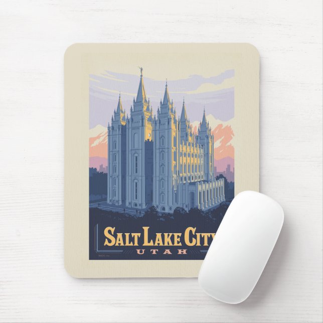 Tapis De Souris Temple de Salt Lake | Salt Lake City, Utah (Avec souris)