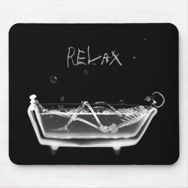 Tapis De Souris Temps squelettique de Bath du rayon X B&W - (Devant)