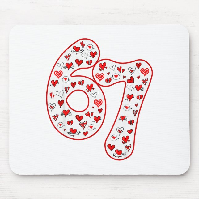 Tapis De Souris Tendance 6 7 Meme Six Sept Saint-Valentin 6 7  (Devant)