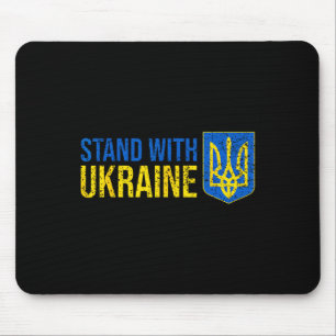 Tapis De Souris Tenez-vous avec le drapeau ukrainien Armoiries Ukr