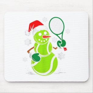 Tapis De Souris Tennis Chapeau de Père Noël Bonhomme de Neige Xmas