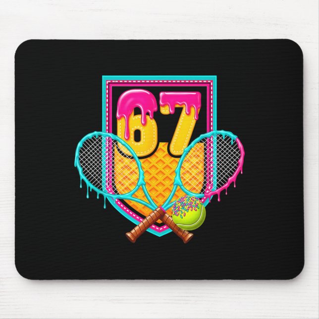 Tapis De Souris Tennis Drip Number 67 Tennis Player  (Devant)