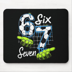Tapis De Souris Terrain de foot Groovy 67 Six Seven Mème drôle Dri