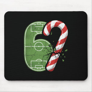 Tapis De Souris Terrain de football en bonbon cassé drôle de Noël
