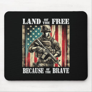 Tapis De Souris Terre Des Courageux Militaires Libres Mémorial De