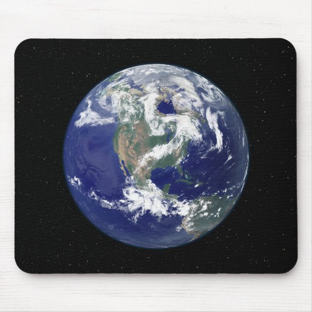 Tapis De Souris Terre entièrement éclairée centrée sur l'Amérique  (Devant)