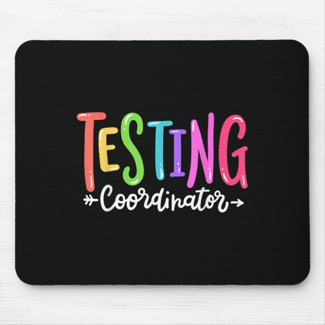 Tapis De Souris Testing Coordinator Test Day Exam Motivational Squ (Devant)