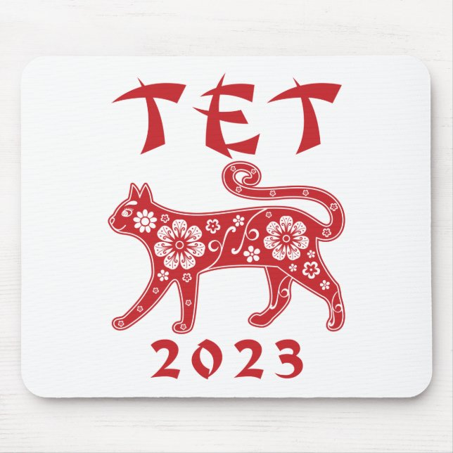 Tapis De Souris Tet 2023 Nouvel An vietnamien du chat (Devant)