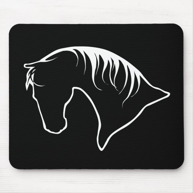 Tapis De Souris Tête de cheval Siloquette MOUSEPAD (Devant)