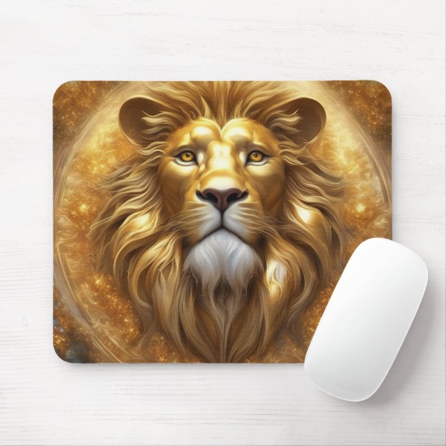 Tapis De Souris Tête de lion doré superbe (Avec souris)