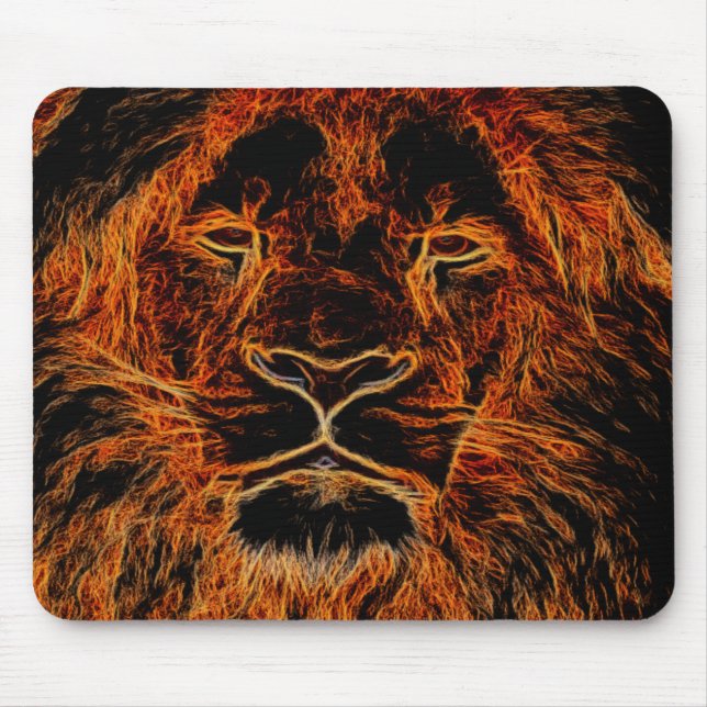 Tapis De Souris Tête noire et orange de lion de graffiti (Devant)