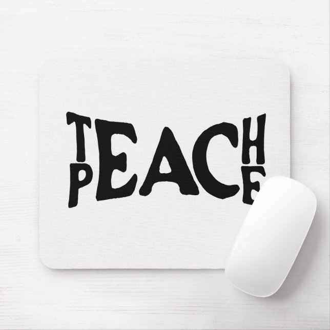 Tapis De Souris Texte "Apprendre la paix" en blanc (Avec souris)