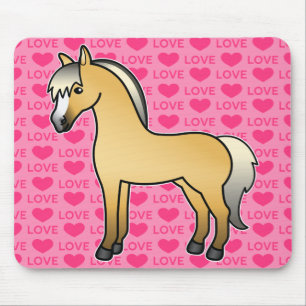 Tapis De Souris Texte de cheval de Fjord norvégien de dessin animé