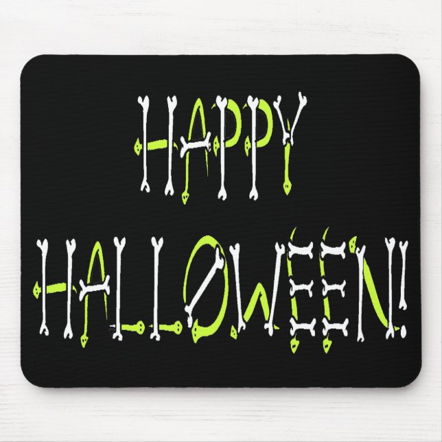 Tapis De Souris Texte des serpents et os d'Halloween (Devant)