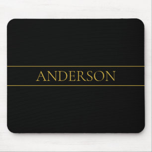 Tapis De Souris Texte et lignes Gold personnalisables