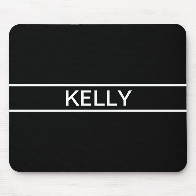 Tapis De Souris Texte personnalisable | Bold Modern Black & White (Devant)