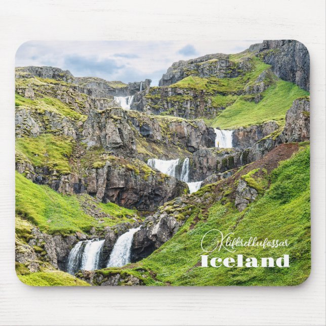 Tapis De Souris Texte personnalisé Klifbrekkufossar, Islande (Devant)