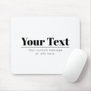 Tapis De Souris Texte rétro-moderne élégant   Noir & Blanc