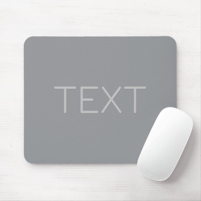 Tapis De Souris Texte simple à 3 dimensions | Gray (Avec souris)