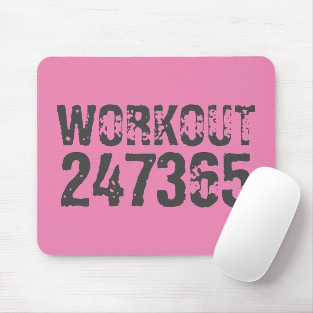 Tapis De Souris Texte usé et rayé Workout 247365 rose (Avec souris)