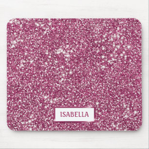 Tapis De Souris Texture de scintillement rose faux avec nom person