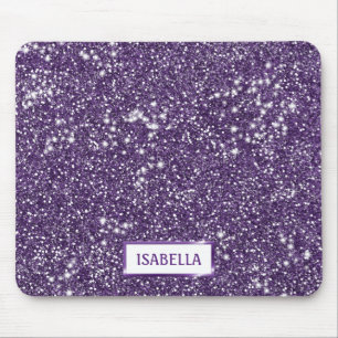 Tapis De Souris Texture de scintillement violet faux avec nom pers
