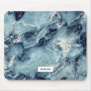 Tapis De Souris Texture en faux marbre gris bleu