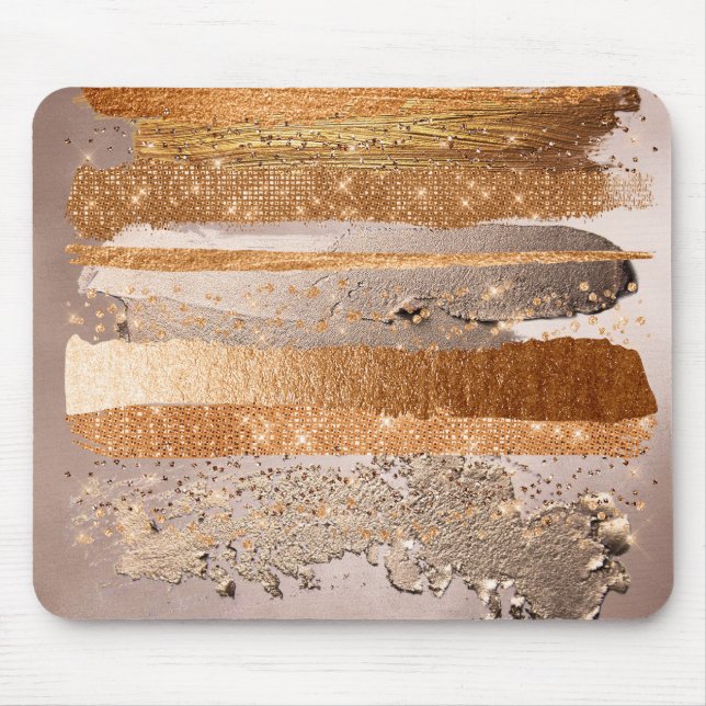 Tapis De Souris Texture glamour de Copper Gold Strokes (Devant)