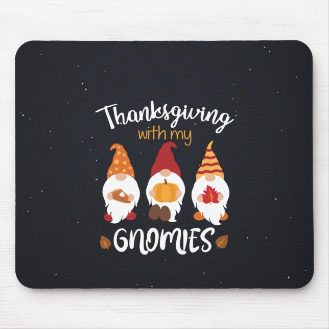 Tapis De Souris Thanksgiving Avec Mes Gnomes (Devant)