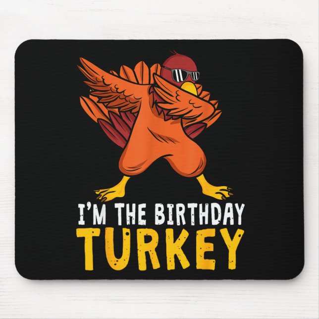 Tapis De Souris Thanksgiving Birthday Funny Bday Born On Thanksgiv (Devant)