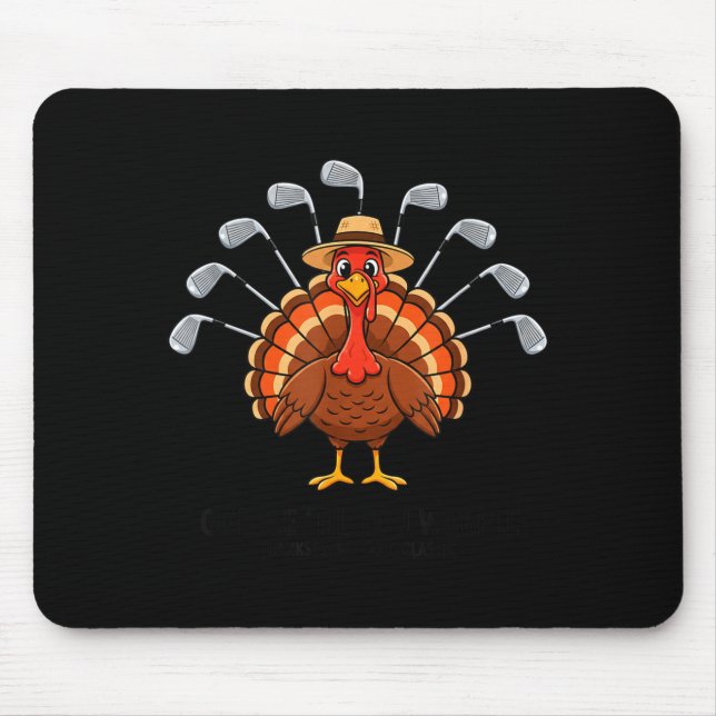 Tapis De Souris Thanksgiving Golf Turkey Funny Turkey Day Golf Cli (Devant)