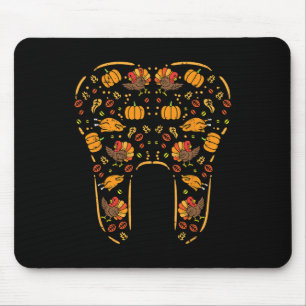 Tapis De Souris Thanksgiving Tooth mignonne Automne Dents Dentiste