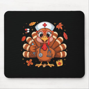 Tapis De Souris Thanksgiving Turquie Infirmière infirmière femmes