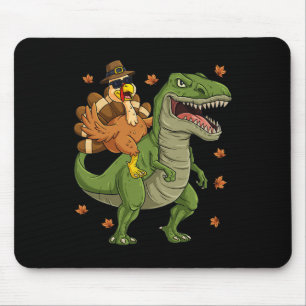 Tapis De Souris Thanksgiving Turquie Riding T Rex Dinosaur Toddler