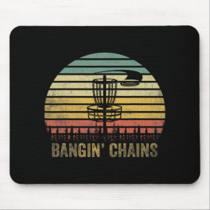 Tapis De Souris That Says Ngin' Chains - Disc Golf Retro Sunset